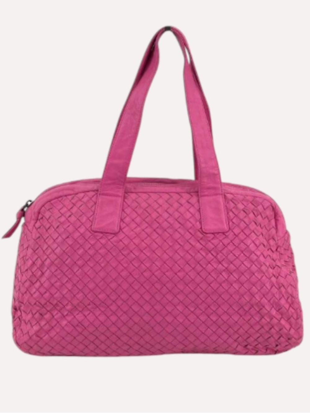 Bottega Veneta Hot Pink Woven Leather Bag